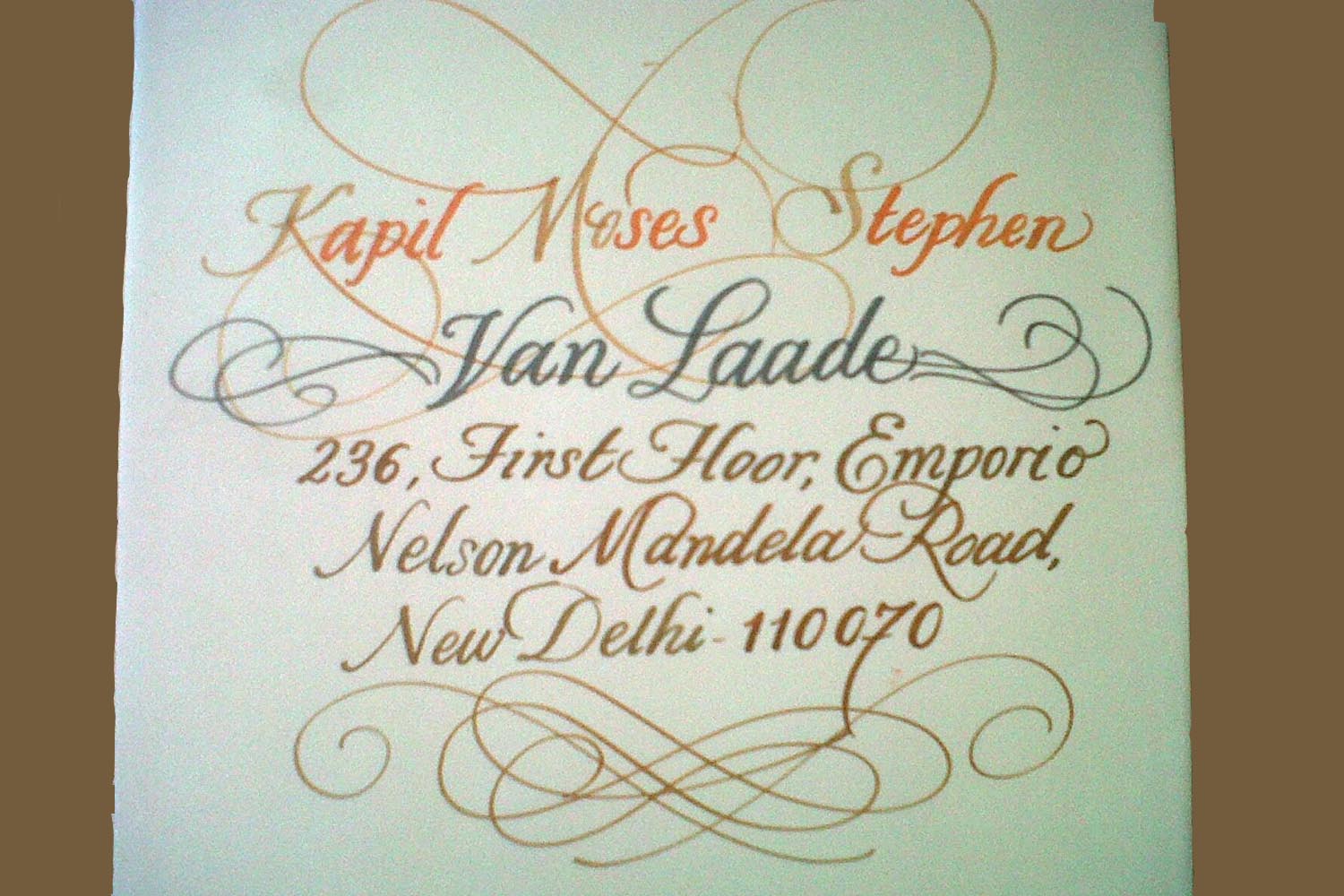 Wedding services calligraphy